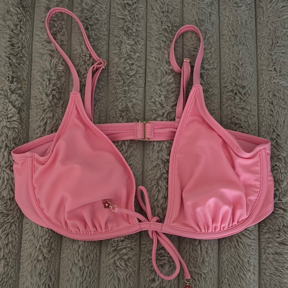 Wild Fable Pink Bikini Top with Adjustable Straps Size L